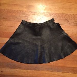 Genuine leather circle skirt